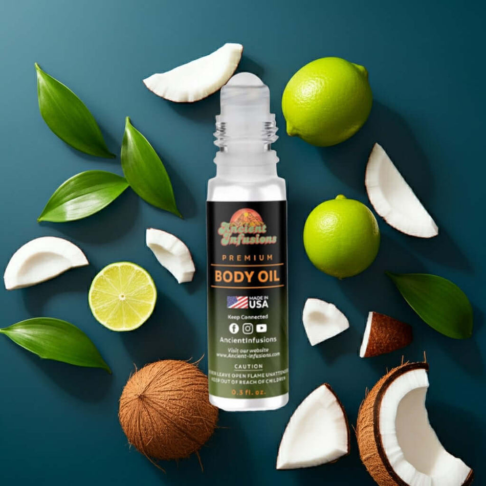 Creed Virgin Island Water Inspired Body Oil with lime and coconut accents for a tropical, exotic fragrance experience.