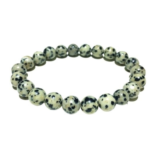 Dalmatian Jasper Elastic Crystal Bracelet