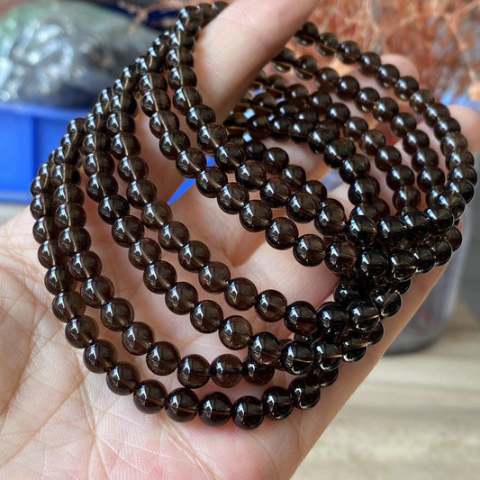 Smokey Quartz Elastic Crystal Bracelet