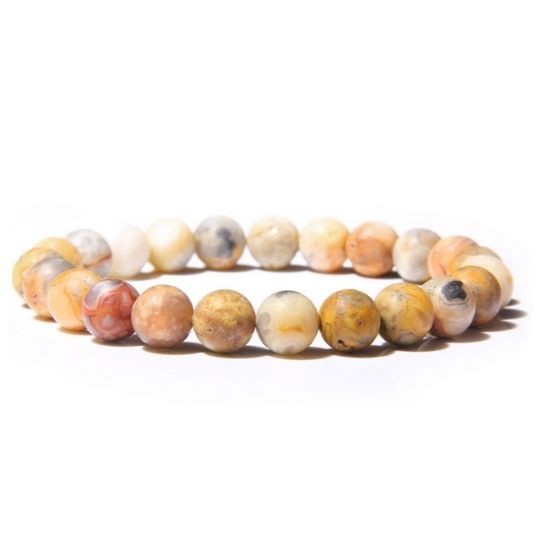 Crazy Agate Elastic Crystal Bracelet