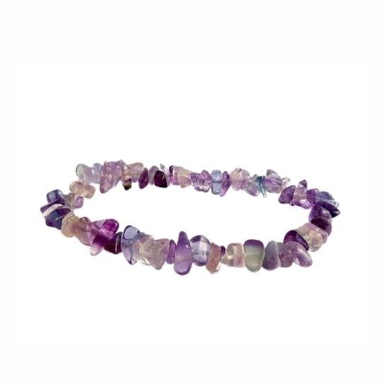 Purple Fluorite Elastic Crystal Bracelet