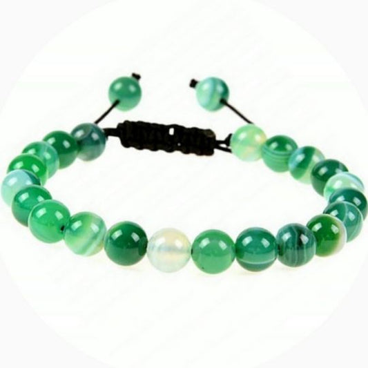 Green Agate Adjustable Crystal Bracelet