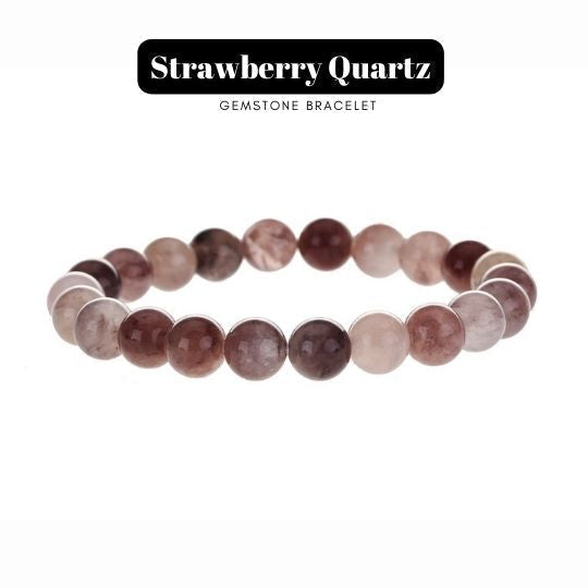 Strawberry Quartz Elastic Crystal Bracelet