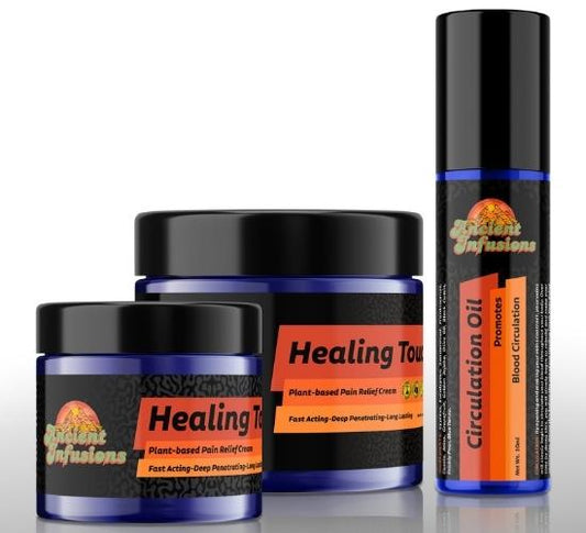 Ancient Infusions Organic Pain Relief Cream - Infused with Essential Oils for Holistic Wellness.