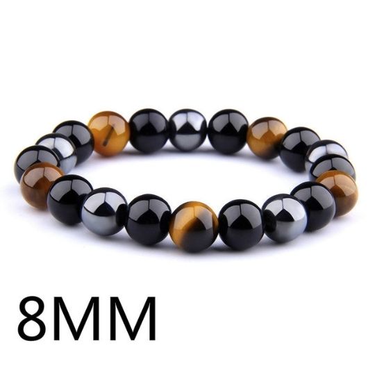 Amazon.com: Triple Protection Bracelet, Black Obsidian Tiger Eye Stone  Hematite Wealth Bracelets for Men Women for Bring Luck and Prosperity,  Beaded Buddha Healing Crystals Rope Stretch Bracelet (10mm-7inch):  Clothing, Shoes & Jewelry