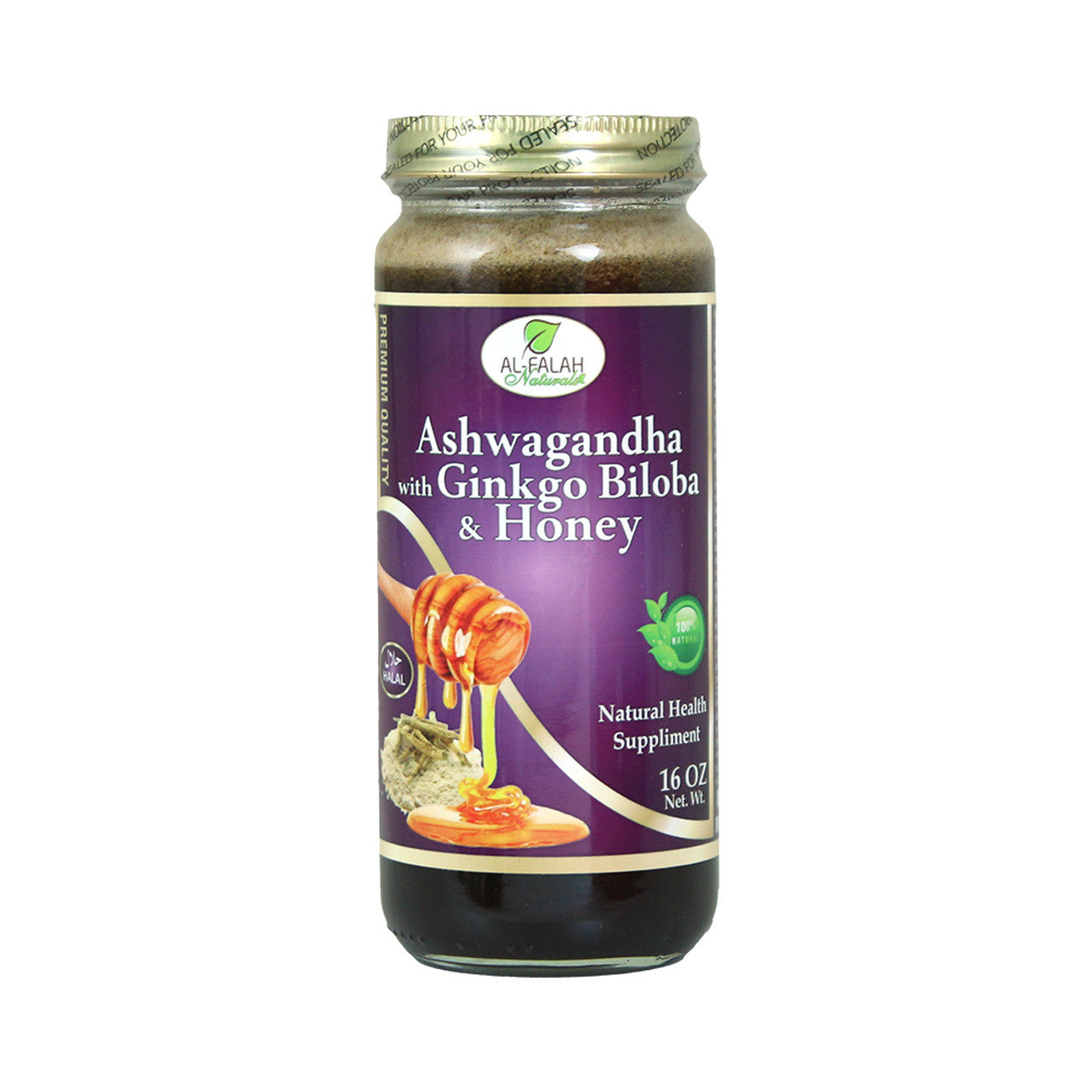 Spoonful of honey infused with ashwagandha, maca, ginkgo, and green tea.