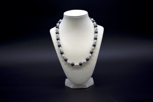 Ancient Infusions Custom Beaded Hematite Necklace, handcrafted with genuine crystals to enhance grounding, protection, and balance. Available in multiple lengths.