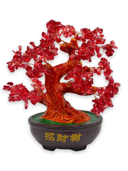 Experience the radiant presence of our 10" Red Agate Bonsai Crystal Tree, adorned with 350 red agate crystals for enhanced energy, strength, and positivity.
