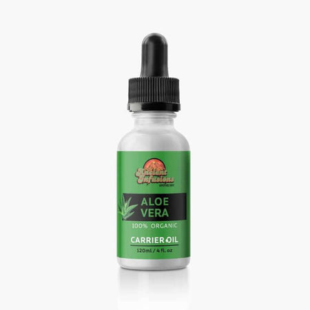 Ancient Infusions Aloe Vera Carrier Oil Label - Premium Nourishment for Skin and Hair, Natural Skincare, Aromatherapy.