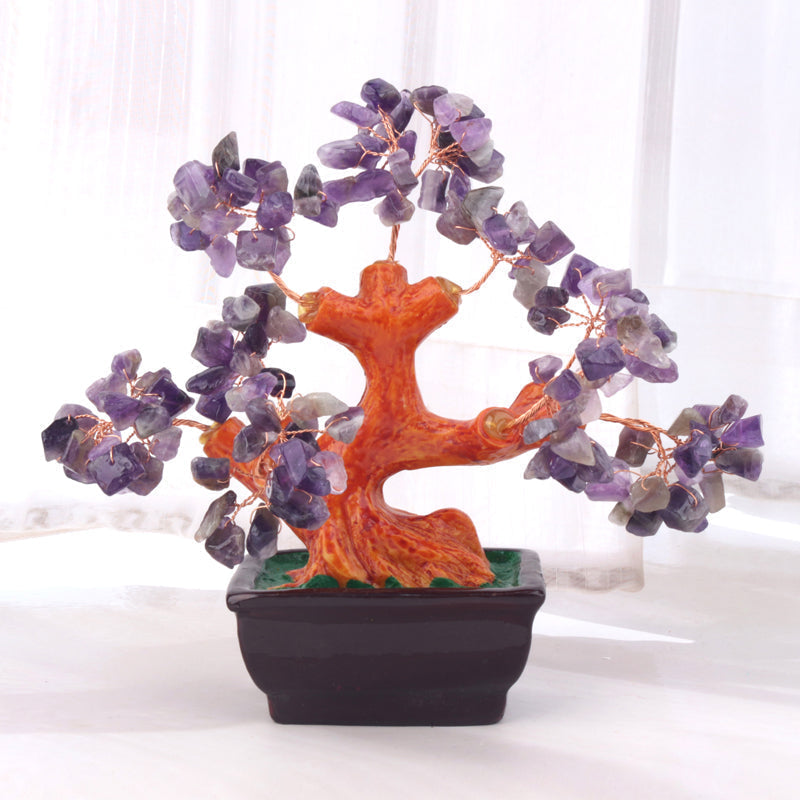 Experience tranquility with our Bonsai Amethyst Crystal Tree - a unique hand-wired masterpiece featuring over 150 crystals. Elevate your space with positive energy and healing vibes.