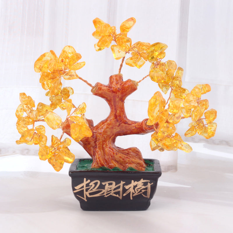 Illuminate your space with our Citrine Bonsai Crystal Tree - a radiant hand-wired masterpiece featuring over 150 citrine crystals. Bring warmth and positive energy to your home.