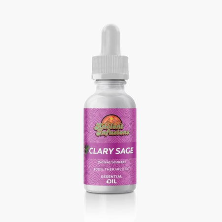 Ancient Infusions Therapeutic Grade Clary Sage Oil Label - Pure & Emotionally Balancing Wellness.