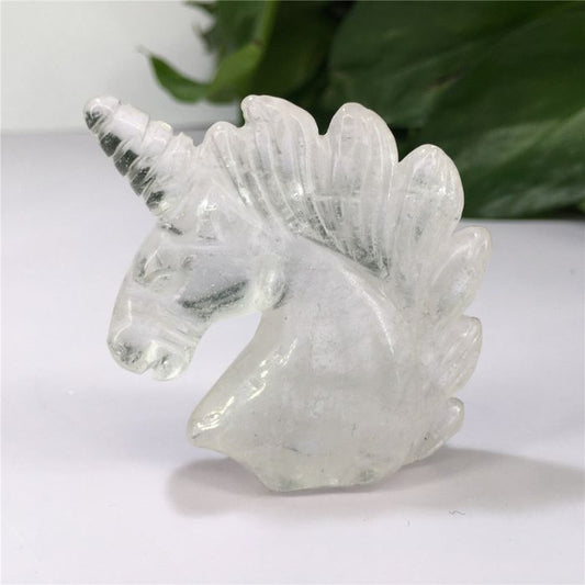 Ancient Infusions Clear Quartz Crystal Carved Unicorn - ~2 inches of pure elegance and spiritual amplification.