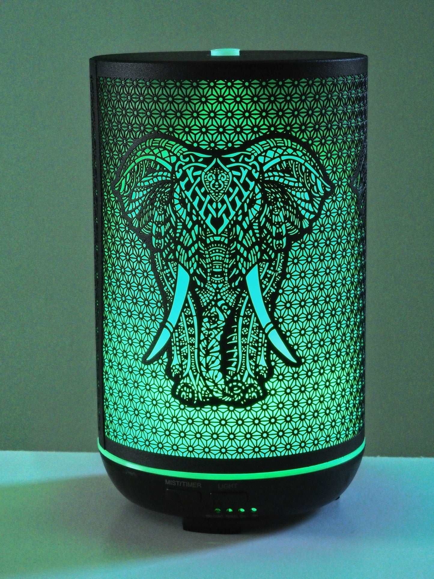Elephant essential oil diffuser for a calm and fragrant atmosphere.