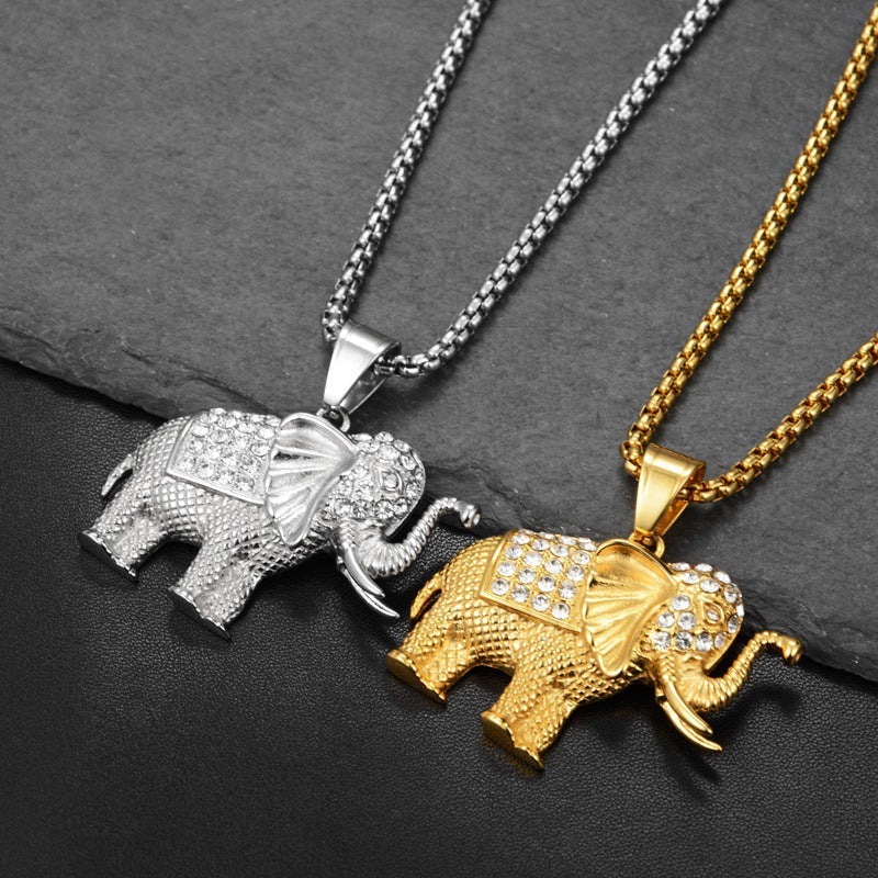 Ancient Infusions Elephant Guardian Necklace - Stainless Steel Symbol of Protection. Elevate your style with wisdom and strength.