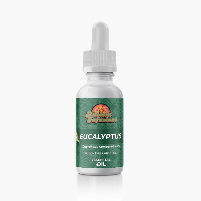 Ancient Infusions Therapeutic Grade Eucalyptus (Globulus) Oil Label - Pure & Vitalizing Wellness.