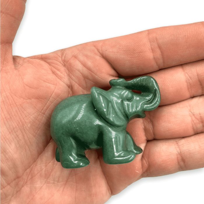 Ancient Infusions Green Aventurine Crystal Carved Elephant - Embrace the abundance-attracting energies of green aventurine in this finely carved miniature elephant.