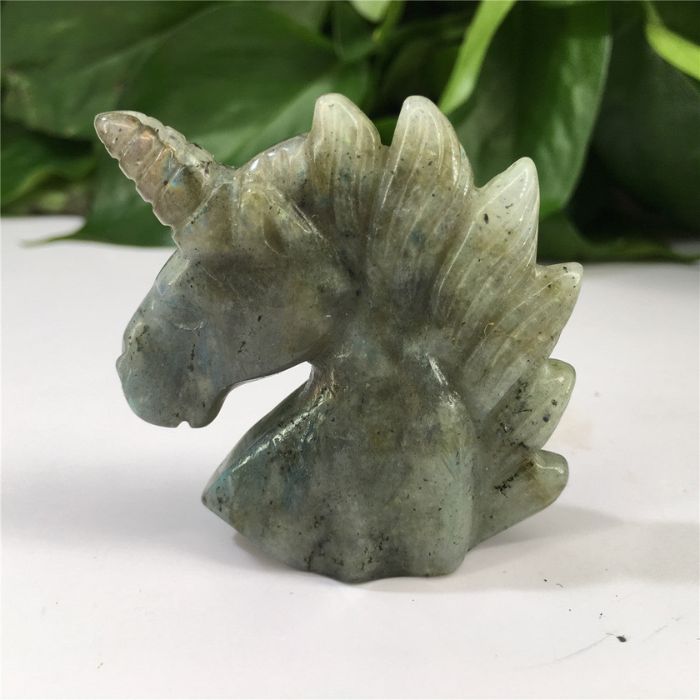 Ancient Infusions Labradorite Crystal Carved Unicorn - ~2 inches of mystical elegance and spiritual insight.