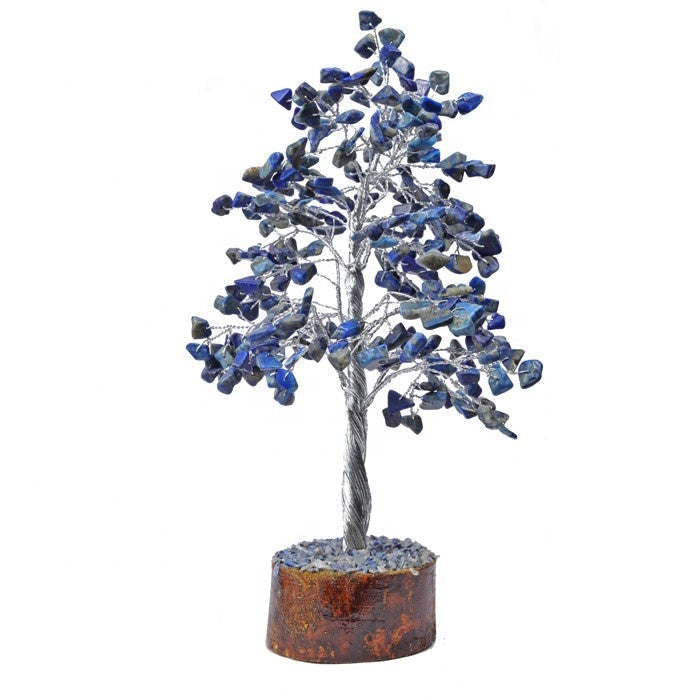 Elevate your spiritual practice with Ancient Infusions' Lapis Lazuli Crystal Tree - hand-wired with 300 powerful lapis lazuli gemstones for a healing and serene energy.