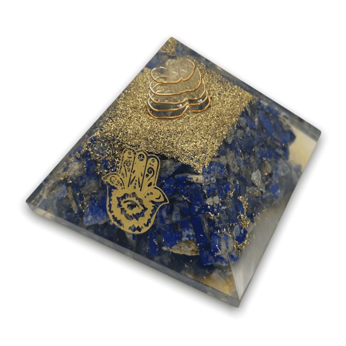 Ancient Infusions Orgonite Lapis Lazuli Pyramid - Illuminate your spiritual journey with the radiant energy of Lapis Lazuli and orgonite.