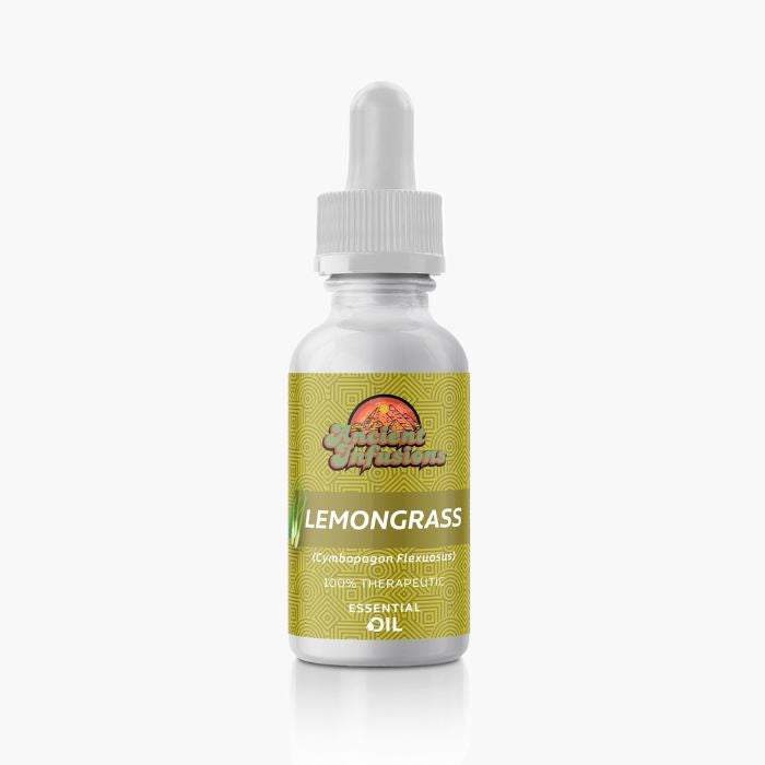 Ancient Infusions Therapeutic Grade Lemongrass Oil Label - Pure & Clarifying Wellness.