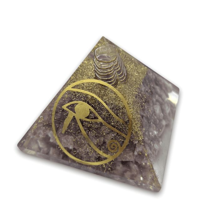 Ancient Infusions Orgonite Lepidolite Pyramid - Achieve emotional harmony with the transformative combination of Lepidolite crystal and orgonite.