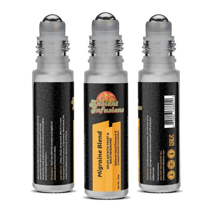 Ancient Infusions Migraine Herbal Remedy Oil - Therapeutic and Natural Relief for Migraine Headaches.