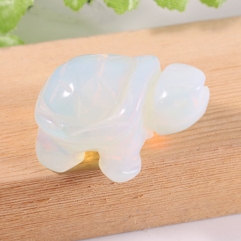 Ancient Infusions Opalite Crystal Carved Turtle - ~1.5 inches of illuminated tranquility.