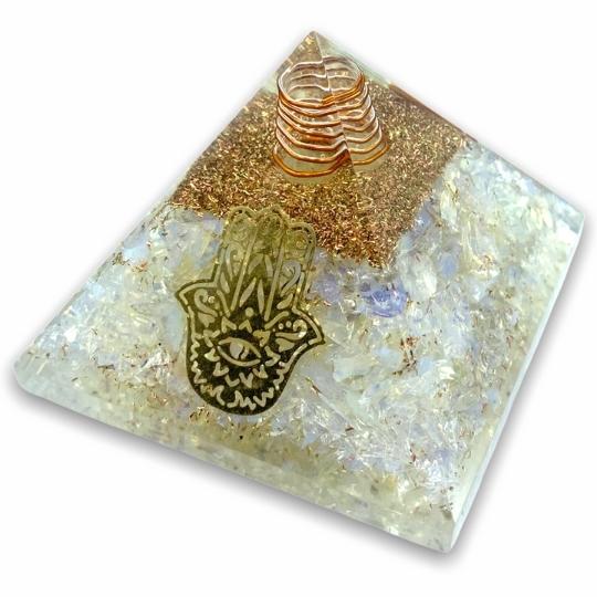 Ancient Infusions Orgonite Opalite Pyramid - Illuminate your space with positive energies, blending the elegance of Opalite with the harmonious aura of orgonite.