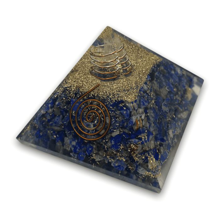 Ancient Infusions Lapis Lazuli Orgonite Pyramid - Awaken spiritual insights and inner truth with the power of Lapis Lazuli and orgonite.
