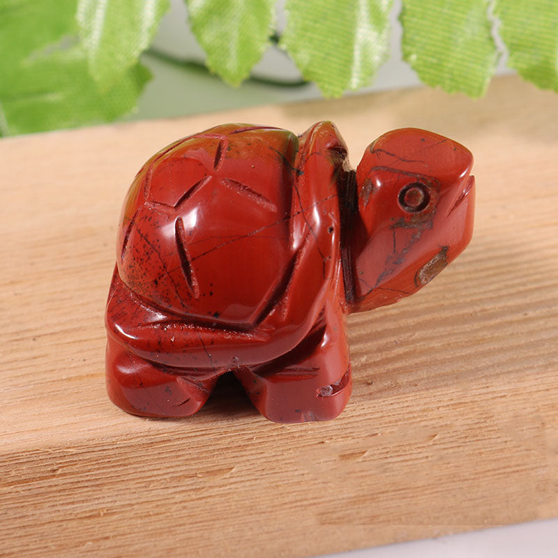 Ancient Infusions Red Jasper Crystal Carved Turtle - ~1.5 inches of grounded tranquility.