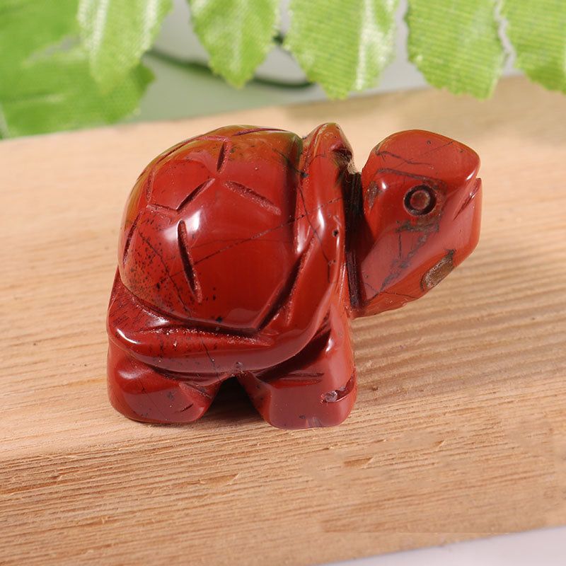 Ancient Infusions Red Jasper Crystal Carved Turtle - ~1.5 inches of grounded tranquility.