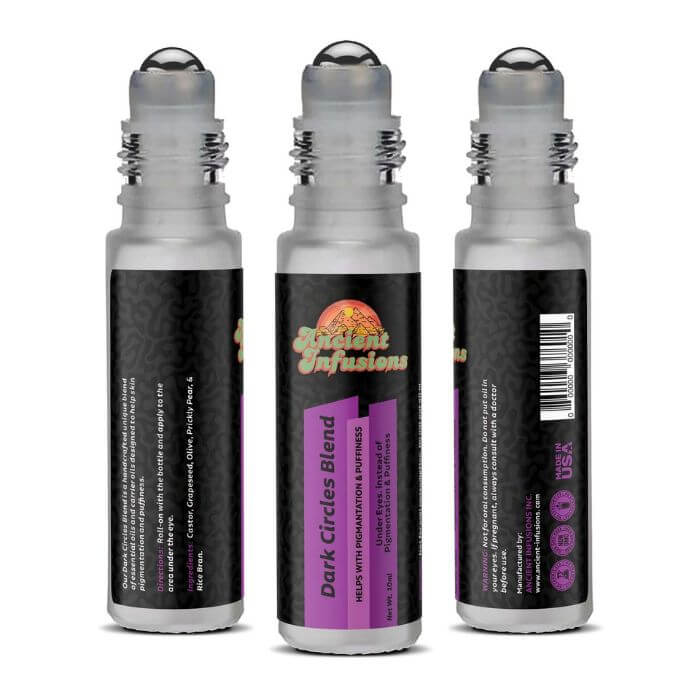 Ancient Infusions Dark Circles Herbal Remedy Oil for Revitalized Eyes - Natural and Organic Relief for Tired Eyes.