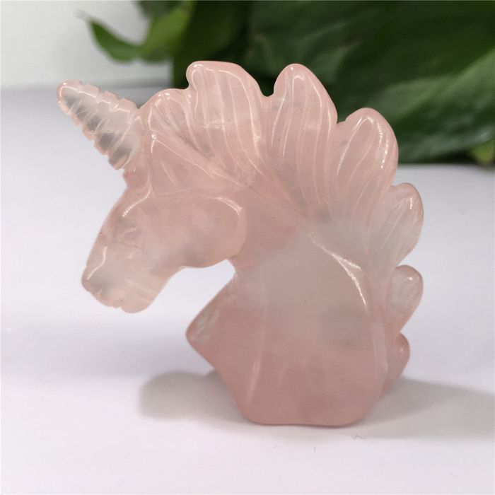 Ancient Infusions Rose Quartz Crystal Carved Unicorn - ~2 inches of love and compassion.