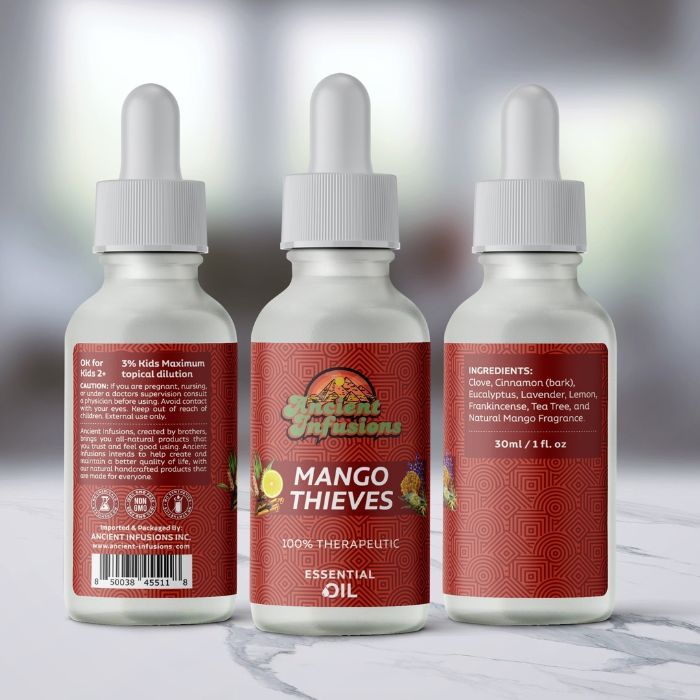 Ancient Infusions Mango Thieves Essential Oil Blend - Immune-Supporting Aromatherapy Benefits.