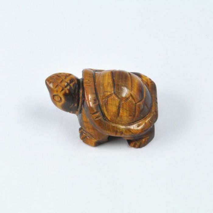 Tiger's Eye Carved Turtle by Ancient Infusions - Enhance courage with the grounding energy of Tiger's Eye.