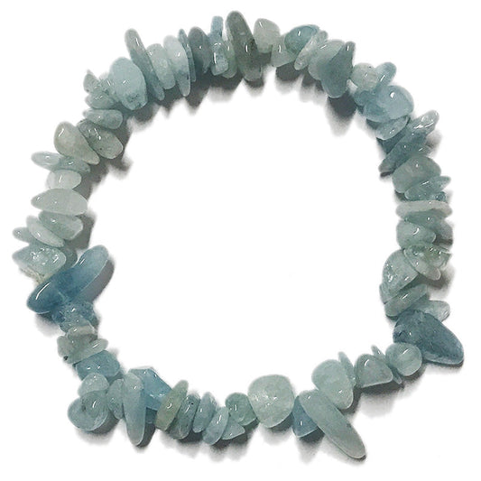 Aquamarine Chip Bracelet - Healing Properties and Emotional Balance Benefits.