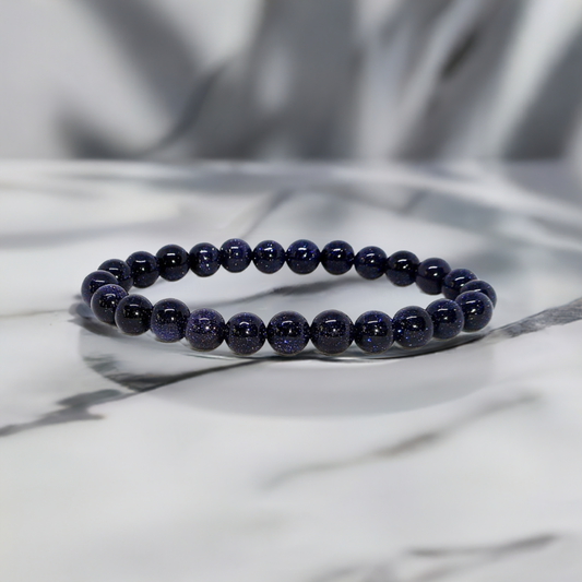 Blue Goldstone Bracelet Meaning – Real Healing Crystal Jewelry for Ambition and Resilience.