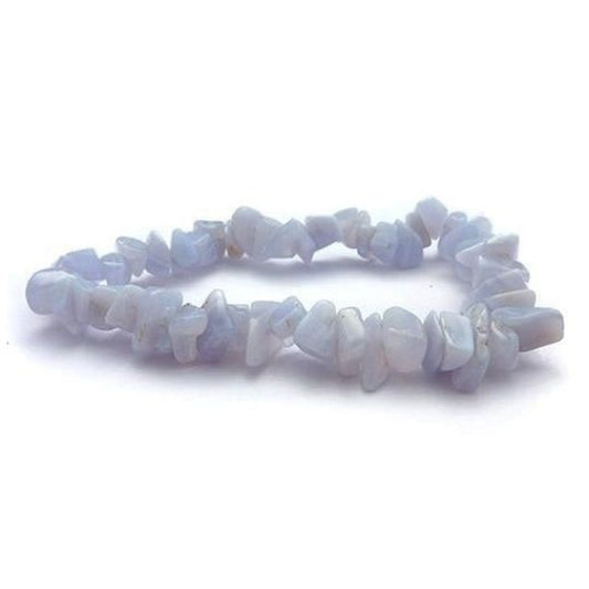 Blue Lace Agate Chip Bracelet - Healing Properties and Spiritual Benefits.