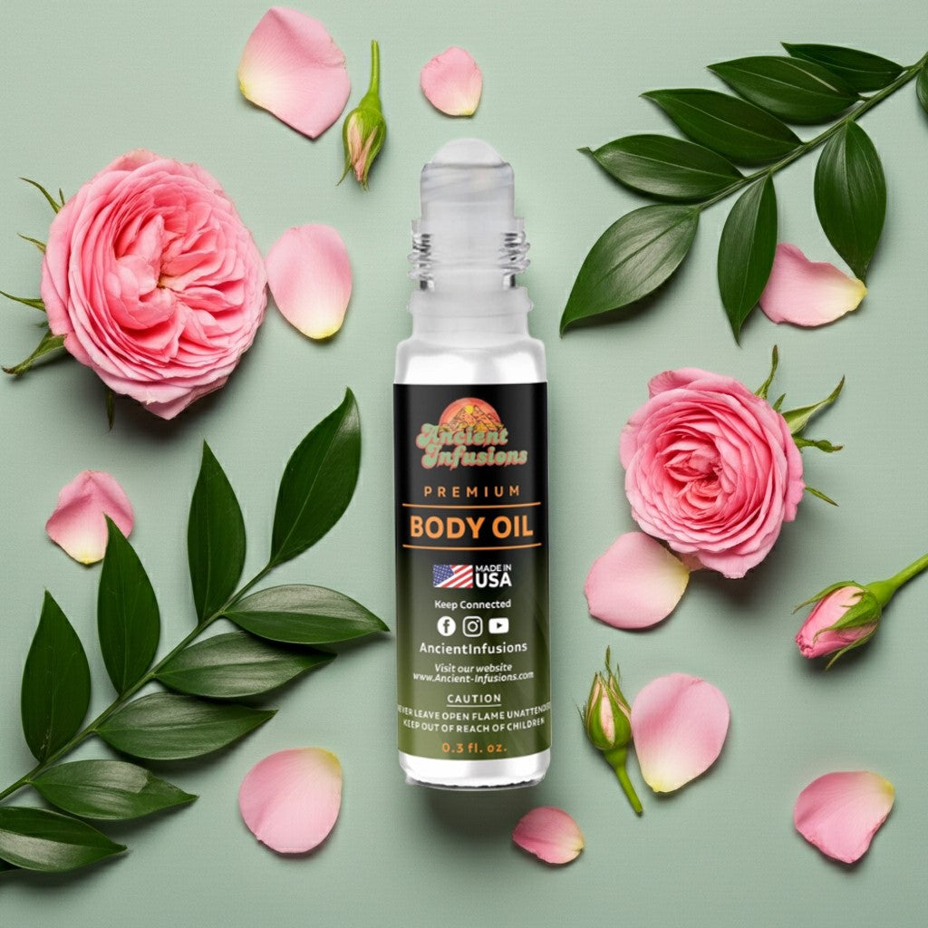 Bond No 9 NY Secret Garden Inspired Body Oil with floral petals and leaves