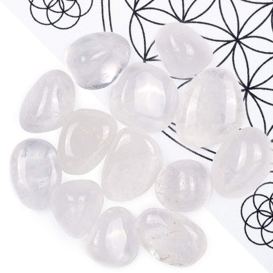 Clear Quartz Tumbled Crystal - Ideal for Jewelry Crafting and Chakra Balancing.