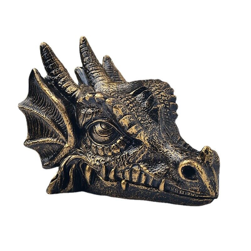 Ancient Infusions - Copper Dragon Head stand for serene spiritual experiences.