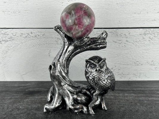 Divine Wisdom - Elevate your energy with our Owl Sphere Stand.