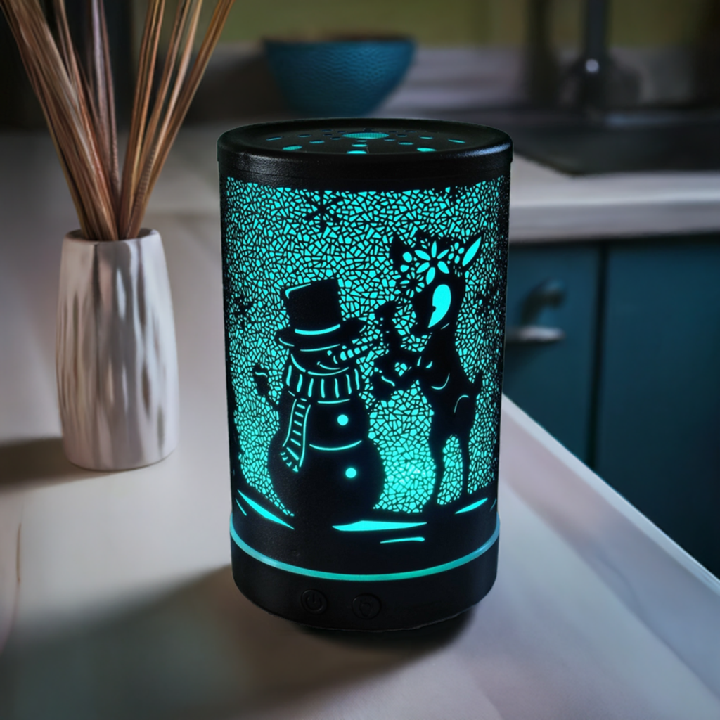 Frosty the Snowman Aroma Diffuser – Compact 120 ml Tank with LED Color Options, Perfect for Holiday Aromatherapy and Home Fragrance.