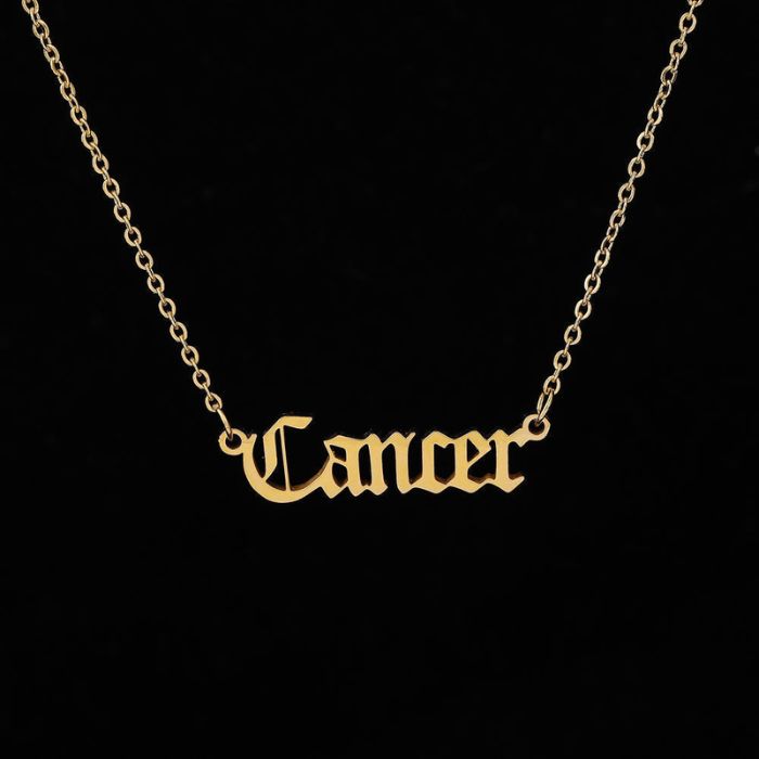 Gold and Silver Stainless Steel Cancer Necklace by Ancient Infusions – Elegant Zodiac Pendant for Men and Women.