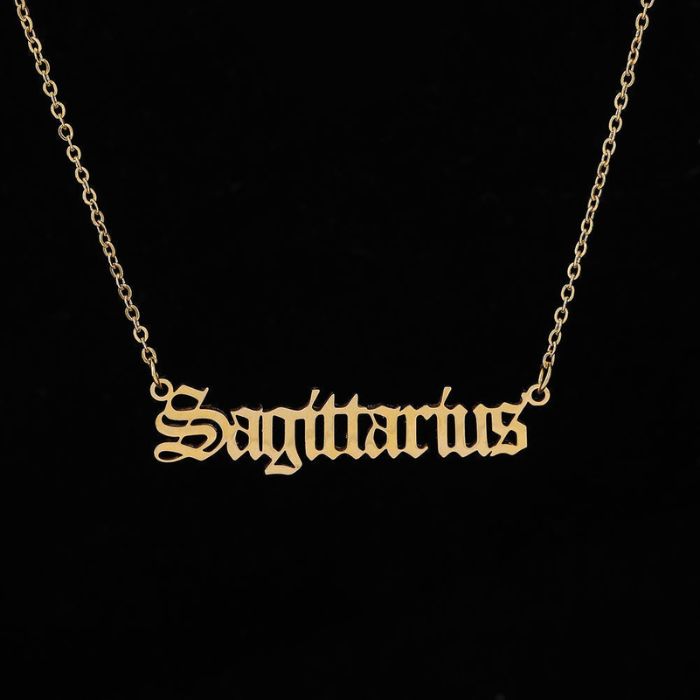 Gold and Silver Stainless Steel Sagittarius Necklace by Ancient Infusions – Elegant Zodiac Pendant for Men and Women.