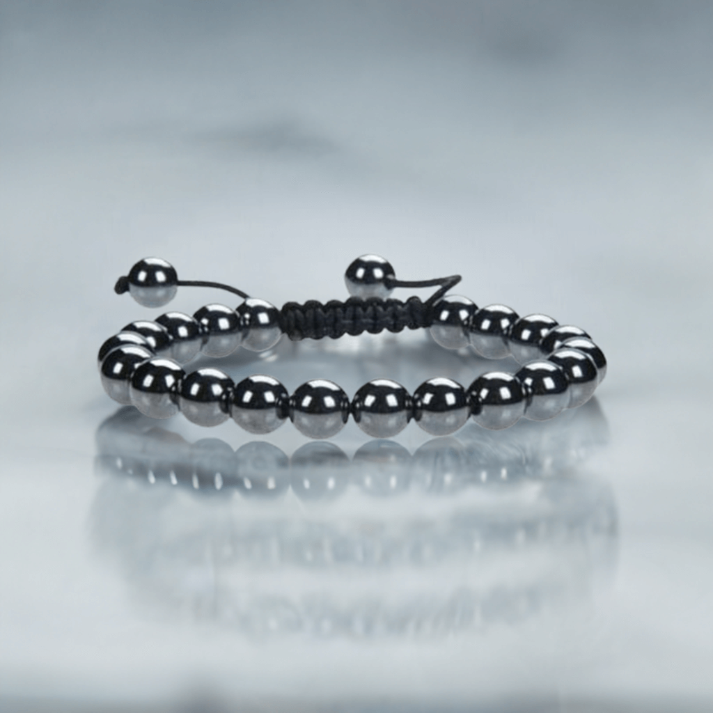 Hematite Adjustable Rope Bracelet - Healing Properties and Grounding Benefits.