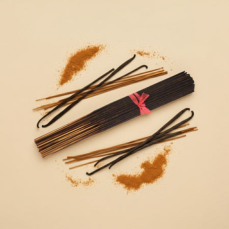 Imported Golden Sand Incense Sticks with a pink label on a beige background