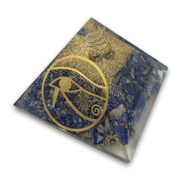 Lapis Lazuli Orgonite Pyramid by Ancient Infusions - Experience the transformative blend of wisdom and energy purification in every corner of your space.