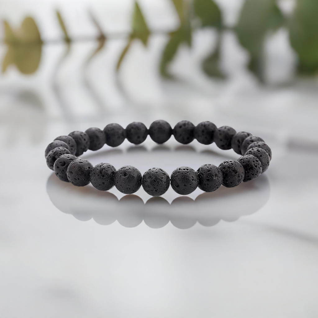 Lava Stone Bracelet for Essential Oil Diffusion – Aromatherapy Healing Crystal Jewelry.